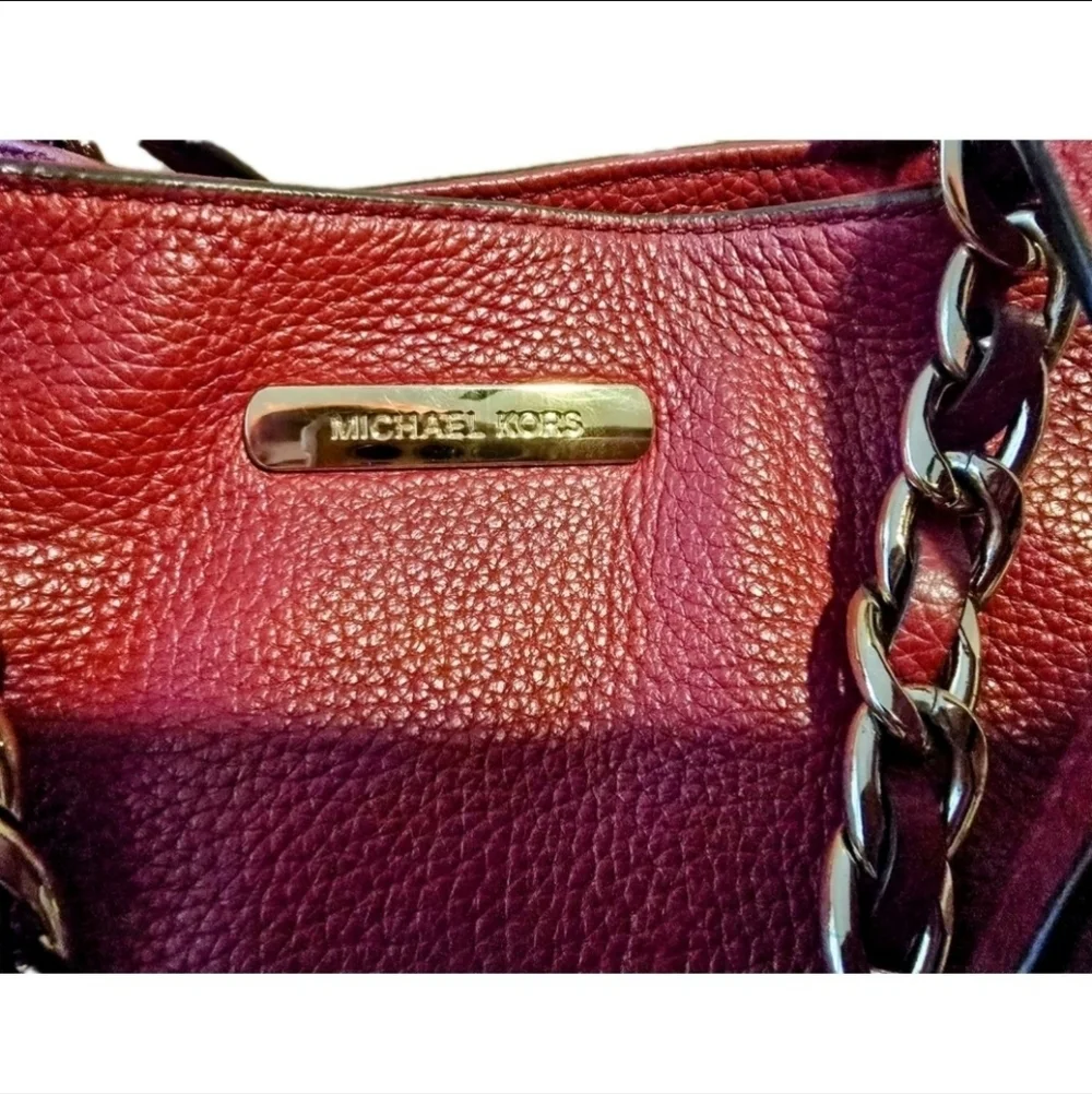 Michael Kors Red Leather Tote Bag - Very Good Condition